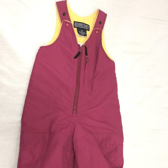 ๐ธ LANDS END GIRLS NYLON SNOW SKI OVERALLS BIB PANTS SIZE 18 MONTHS ๐ธ - Picture 1 of 8
